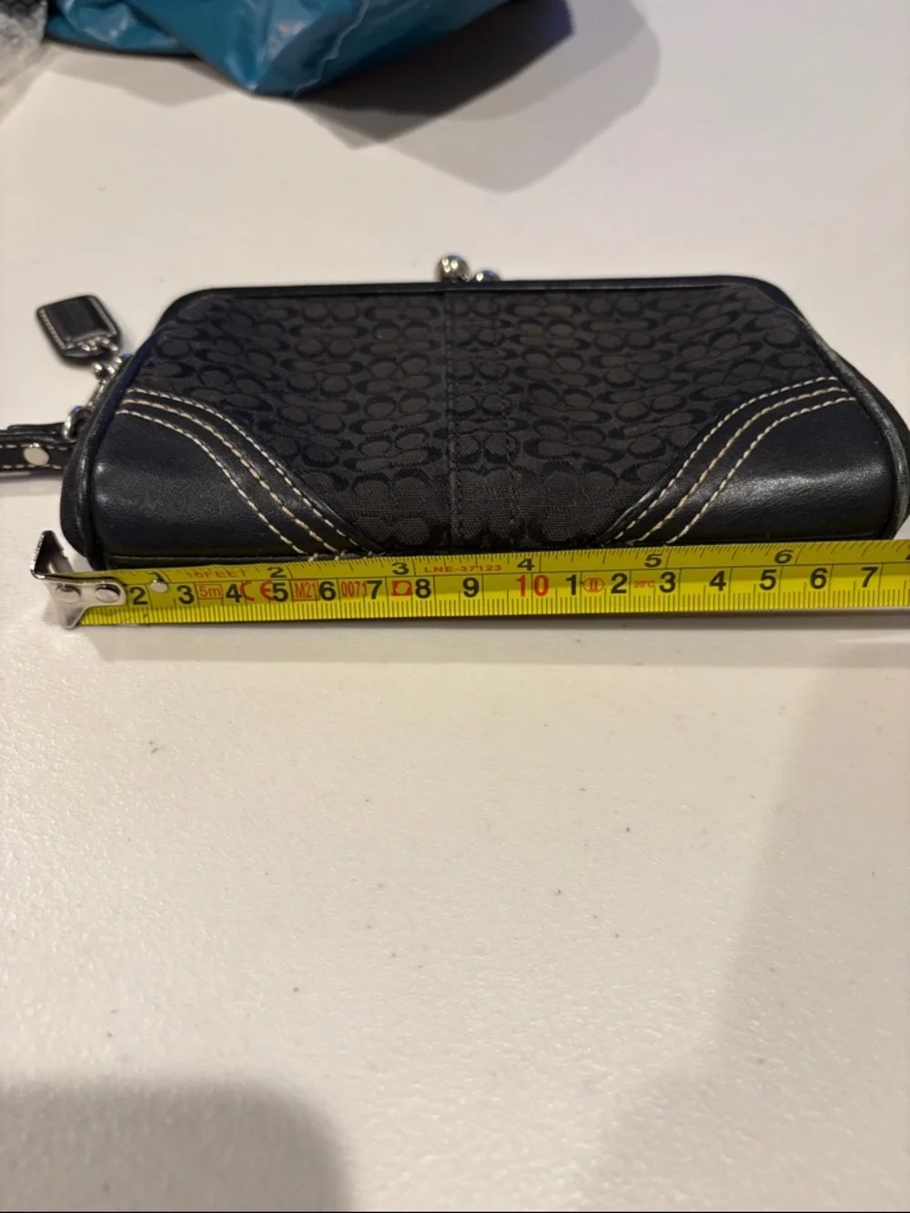 Coach - Vintage Soho Mini Signature jacquard kisslock wristet, purse. black